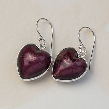 Murano Glass And Silver Heart Earring, 6 of 12