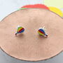 Rainbow Air Balloon Stud Earrings, thumbnail 1 of 2
