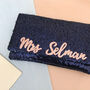 Black Or Navy Sequin Mrs Surname Clutch, thumbnail 1 of 5