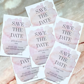 Watercolour Design Save The Date Card, 2 of 3