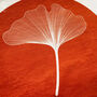 Orange Pillow Cover With Linear Flower Illustration, thumbnail 2 of 7