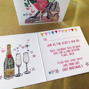 Personalised 'Hen Do' Invites, 4 of 6