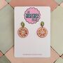 Grapefruit Glitter Resin Statement Earrings /Gift For Gin Lovers / Boozy Brunch Gift / Exotic Holiday Earrings, thumbnail 1 of 5