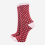 Women's Glitter Socks Red Pink Small Polka Dots, thumbnail 1 of 3
