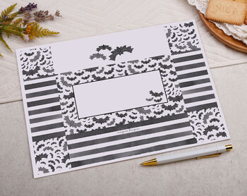 A4 Origami Writing Paper That Folds Into An Envelope With Gothic Bat Design, 3 of 5