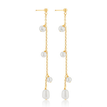 Extra Long Drop Pearl Earrings, 4 of 6