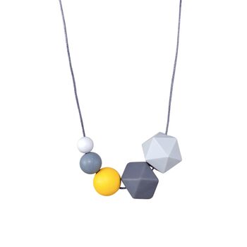 Mustard And Grey Silicone Statement Necklace, 2 of 5