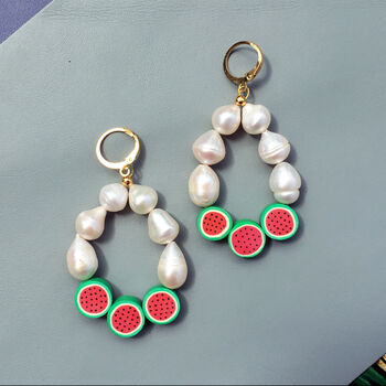 Handmade Freshwater Pearl Fruit Earrings, 8 of 8