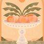 Peachy Daze, Peaches Fruit Bowl Art Print, Still Life Food Poster, thumbnail 3 of 3
