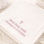 Cream Pointelle Christening Blanket With Cross And Name, thumbnail 6 of 11