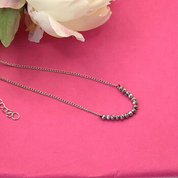 Grey Curve Crystal Necklace, 5 of 6