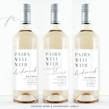 Personalised Wine Label | Pairs Well With Bridesmaids, 5 of 12