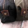 Personalised Waxed Canvas Wash Bag For Men, thumbnail 2 of 5