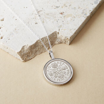 Sixpence 1966 60th Birthday Coin Necklace, 3 of 12