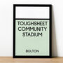 Toughsheet Community Stadium Monopoly Bolton Football Print, thumbnail 1 of 2