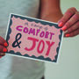 Comfort And Joy Hand Lettered Christmas Card, thumbnail 2 of 5