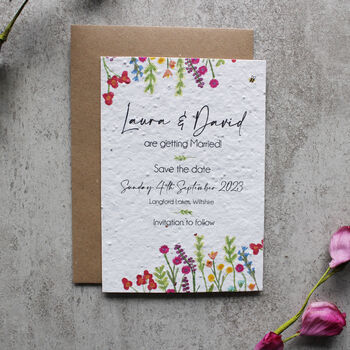 Wildflower Recycled Paper Plantable Save The Dates, 8 of 8