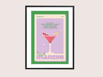 Retro French Martini Print, 3 of 4