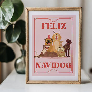 Feliz Navidog, Christmas Dog Art Print, 9 of 12