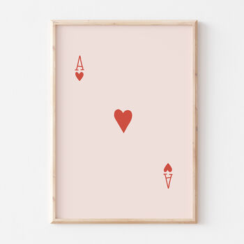 Ace Of Hearts Deck Of Cards Print Poster, 2 of 7
