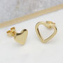 Gold Plated Or Silver Mismatched Heart Stud Earrings, thumbnail 1 of 7
