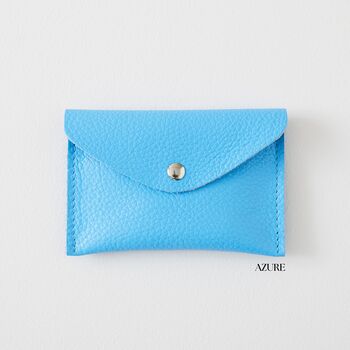 Blue Leather Coin And Card Envelope Purse, 5 of 8