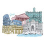 Personalised Rome Skyline Print, Landmarks Illustration, thumbnail 5 of 6