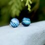Blue Glass And Sterling Silver Stud Earrings, thumbnail 1 of 12