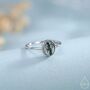 Oval Cabochon Moss Agate Classic Single Stone In Sterling Silver, thumbnail 1 of 12