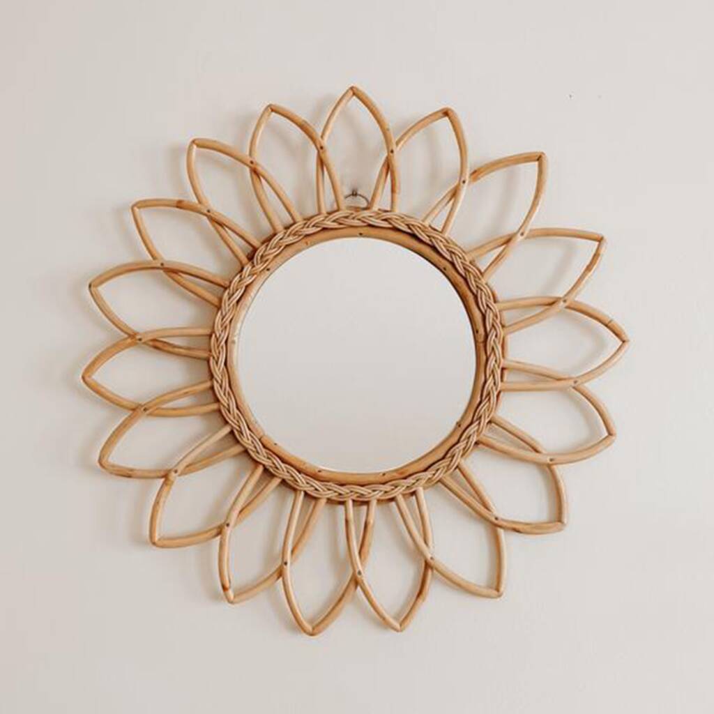 Sunflower Cane Wall Mirror