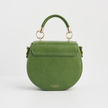 Green Fawn And Snail Embroidered Top Handle Saddle Bag, 5 of 9