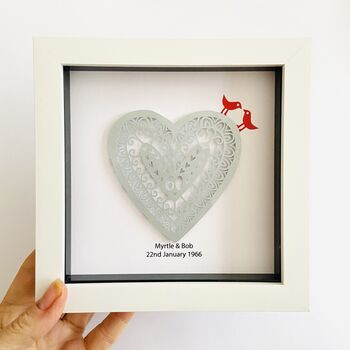60th Wedding Anniversary Framed Heart Paper Cut, 2 of 6