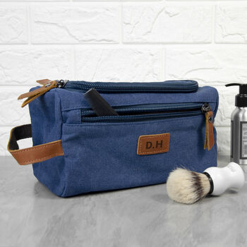 Personalised Jetsetter Denim Wash Bag, 9 of 11