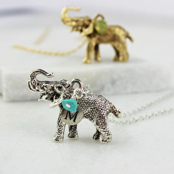 Personalised Elephant Birthstone Necklace, 5 of 11