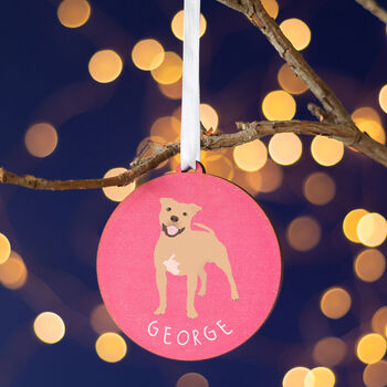 Staffie Personalised Dog Christmas Tree Decoration, 2 of 6