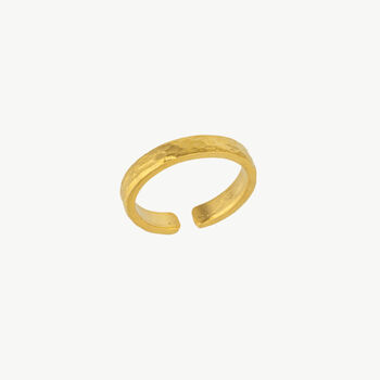 Textured Brilliance Hammered Gold Band Ring, 2 of 7