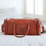Personalised Brown Leather Holdall With Zipped Pockets, thumbnail 8 of 12