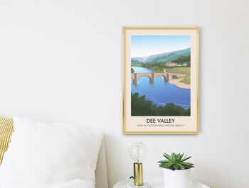 Dee Valley Aonb Travel Poster Art Print, 2 of 8