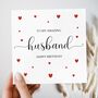Calligraphy Husband Birthday Card, Classy Hearts Card For Him Or Her, thumbnail 1 of 2