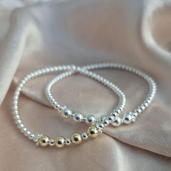 Sterling Silver 925 Milestone 30 40 50 60 70 80 90 Bead Birthday Bracelet, 3 of 9