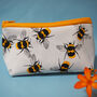 Bees Small Leather Makeup Bag, thumbnail 1 of 8