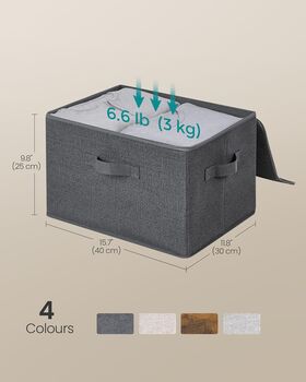 Set Of Foldable Storage Bins Boxes With Lids, 2 of 5
