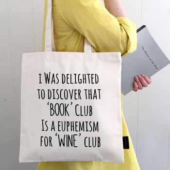 'Book Club Wine Club' Tote Bag