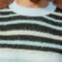 Mint Green Short Sleeve Fuzzy Stripe Knit, thumbnail 6 of 6