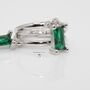 Emerald Baguette Hoop And Stud Earring Set Gold Or Silver Gift For Her, thumbnail 3 of 12