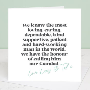 Loving, Caring, Kind Father's Day Card, 2 of 6