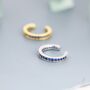 Sapphire Blue Cz Ear Cuff In Sterling Silver, thumbnail 3 of 10