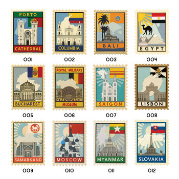 Personalised Travel Destination Papercut Stamp Print, 4 of 9