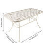 Cream Slatted Iron Indoor Outdoor Coffee Table, thumbnail 2 of 9