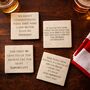Set Of Four Famous Football Quotes Coasters, thumbnail 1 of 5